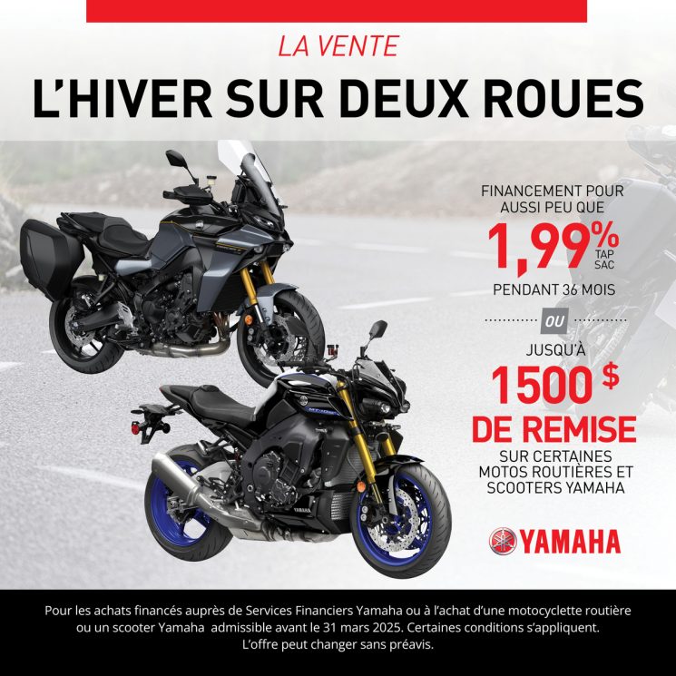 Offres spéciales sur les motos Yamaha 2023/2024 – L’HIVER SUR DEUX ROUES