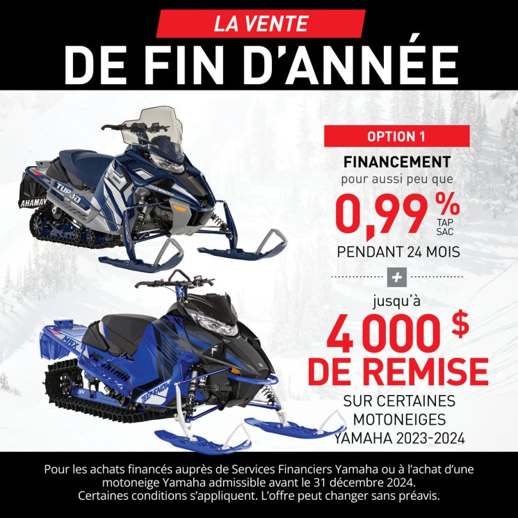 Des offres imbattables sur les motoneiges Yamaha en décembre! ❄️